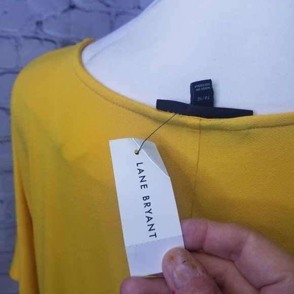 Lane Bryant yellow Jersey midi dress new - Picture 7 of 10